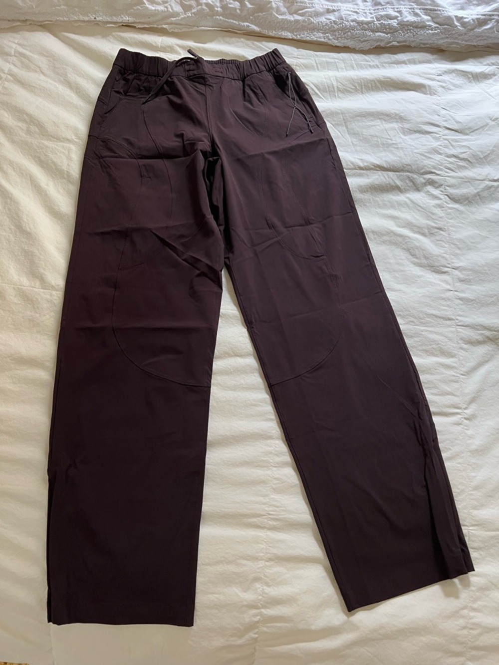 Lululemon SLNSH mid-rise Nylon brown pocketed full length pants size SMALL